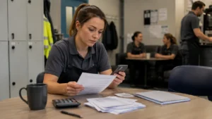 UK hourly-paid worker reviewing earnings and Income Tax implications